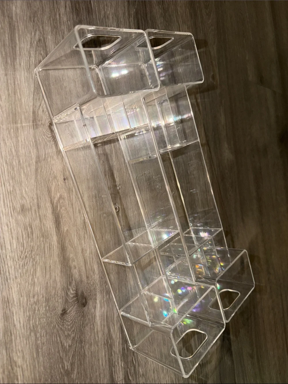2 used clear acrylic vanity organizer